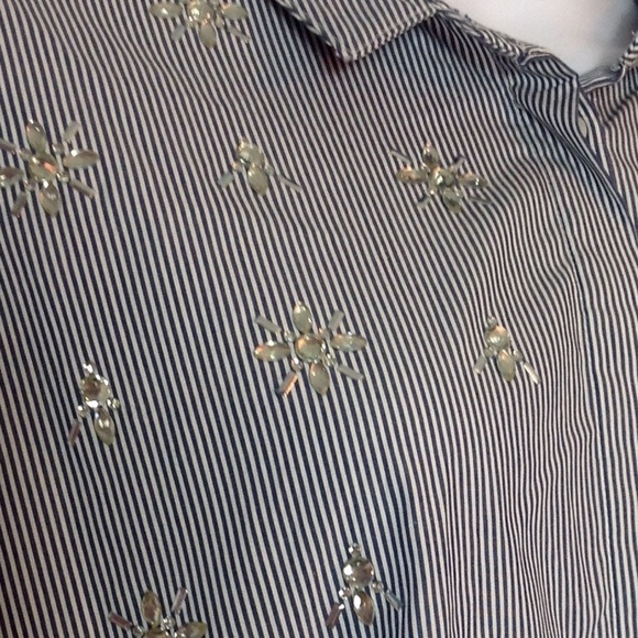 A New Day Striped Rhinestone Button Down Top - Picture 6 of 8